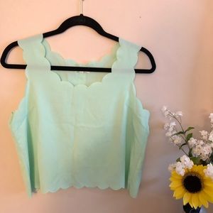 Color mint crop top